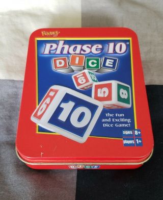 2004 Phase 10 Dice Game Fundex Tin 100 Complete