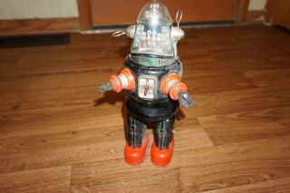 Vintage Battery Op Nomura Mechanized Robby Robot Japan Tin Toy Space