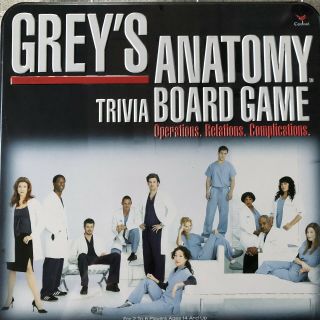 Grey’s Anatomy 2007 Trivia Board Game Collectors Metal Tin,  Cardinal Complete