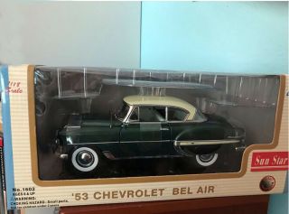 Sun Star 1:18 Scale 1953 Chevrolet Bel Air Metal Die Cast Green Hard Top