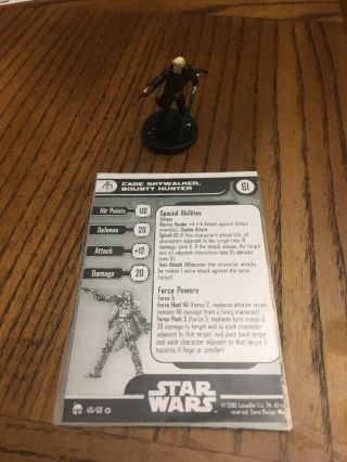 Star Wars Miniatures Cade Skywalker,  Bounty Hunter Legacy Of The Force 40