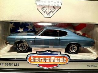 1/18 Scale 1970 Chevrolet Chevelle Ss - Ls6 454 Coupe - Astro Blue Ext/black Int