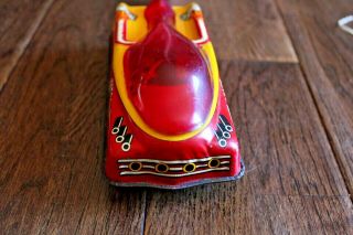 Awesome Antique Tin Friction Toy Space Rocket Patrol Car 7 