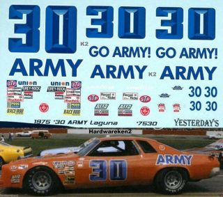 Nascar Decal 30 Army - Go Army 1975 Chevy Laguna Dale Earnhardt - Yesterday 