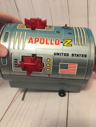 1960 ' s NOMURA TN Japan Tin MOON TRAVELER APOLLO - Z Space Capsule PARTS 4
