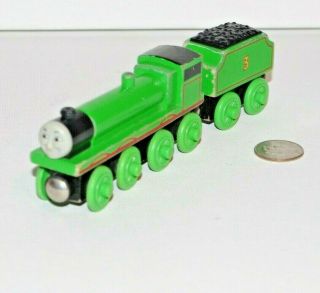 Thomas & Friends Wooden Railway Train Tank Engine Henry With Tender Guc 2000 Ba