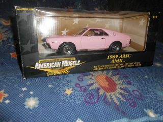 Ertl American Muscle 1969 Amc Amx Ltd Ed 1:18 Pink Plus 1:64 Jl 1969 Custom Amx