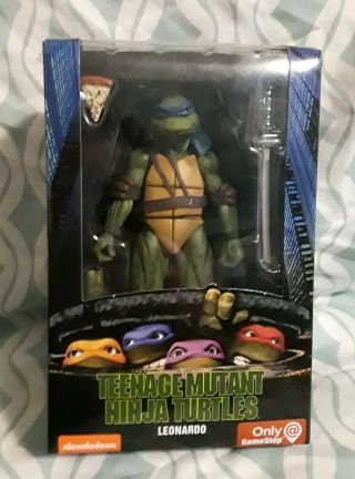 Neca Teenage Mutant Ninja Turtles Leonardo 1990 Movie Gamestop Action Figure