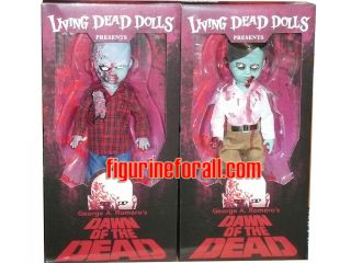Mezco Living Dead Dolls Plaid Zombie & Flyboy 10 " Set Dolls Dawn Of The Dead
