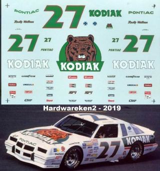 Nascar Decal 27 Kodiak 1987 Pontiac Grand Prix 2,  2 Rusty Wallace