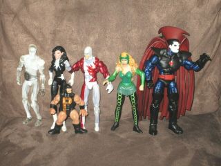 Mr.  Sinister,  Enchantress,  Iceman,  Puck,  Guardian,  Aurora Marvel Universe 4 Inch