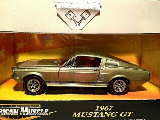 1/18 Scale 1967 Ford Mustang Gt Fastback - Olive Green Exterior/black Interior