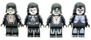 Custom Designed Minifigures American Rock Band Kiss Printed On Lego Parts