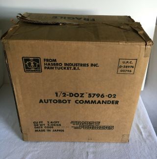 Vintage 1984 Hasbro Transformers Autobot Commander Mailing Box Rare