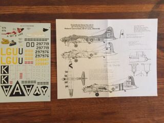 1/48 SuperScale 48 - 21 B - 17G Decal Sheet - Wabash Cannonball,  Bit O’ Lace,  15th AF 2