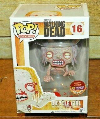 Walking Dead Funko Pop Bicycle Girl 16 Exclusive /1000 Or Less Protector