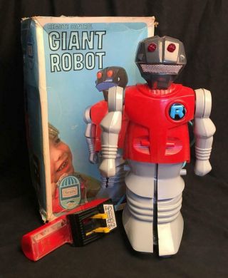 Vintage Bandai Japan Battery Operated Giant Robot R Robot,  Box