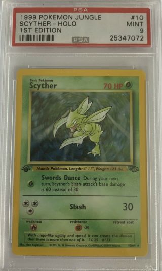 Pokemon Jungle Scyther Psa 9 1st Ed