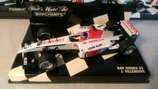 Jacques Villeneuve 1/43 BAR 4 Car Set Plus JV ' s Autograph.  4 different versions. 4