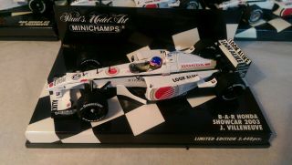 Jacques Villeneuve 1/43 BAR 4 Car Set Plus JV ' s Autograph.  4 different versions. 6
