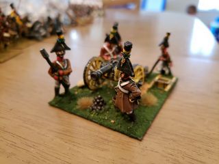 28mm Superbly Painted Austrian Napoleonic Heavy Artillery Metal 5 Fig Front Rank