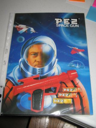 Pez Ad Sheet 1981 Outer Space Ray Gun Astronaut Helmet Rocket Ship
