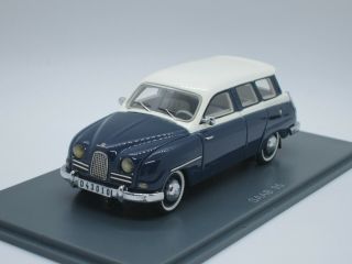 Saab 95 Seven - Seater Estate Station Wagon 1959 Blue 1/43 Neo Resin A61
