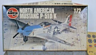Airfix North American Mustang P - 51 D/k Airplane Model Kit 1/72th Boxed