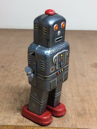 Vintage Wind Up Tin Toy Robot - - Space Man - - Made in Japan 2