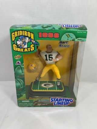 1998 Slu Starting Lineup Gridiron Greats Bart Starr Nib Green Bay Packers