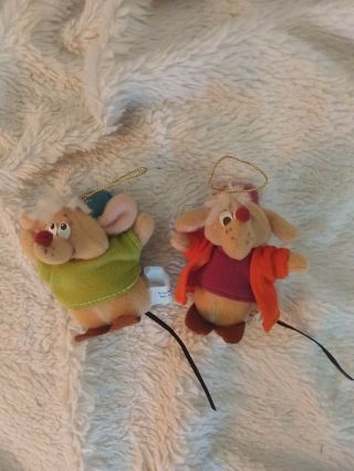 Walt Disney Cinderella Gus And Jaq Mice Plush Stuffed Animal Ornament