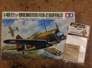Khs - 1/48 Tamiya Model Kit 61019 Brewster F2a - 2 Buffalo W/ Eduard P.  E.  Details