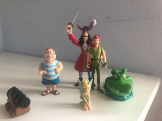 Disney Peter Pan Action Figures Set Peter,  Wendy,  Mr.  Smee,  Croc.