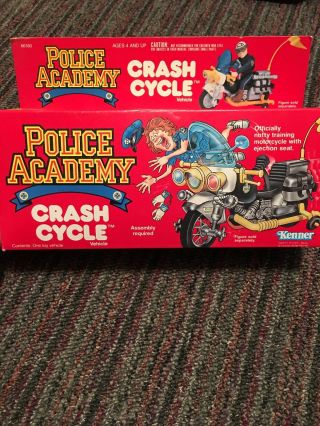 Vintage Police Academy Crash Cycle.  Kenner 1980s Toys Rare Box