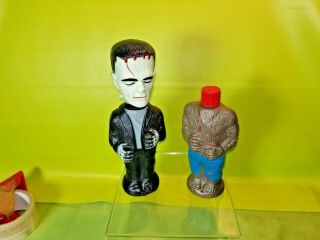 Vintage 1960s Soaky Wolfman & Frankenstein Colgate - Palmolive Universal Monsters