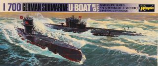 Hasegawa 1:700 Water Line Series German Submarine U - Boat Viic/ Ixc Kit 126u