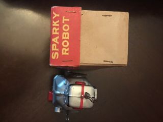Vintage 1950’s Tin Sparky The Robot MIB - Boxed - Old Store Stock 3