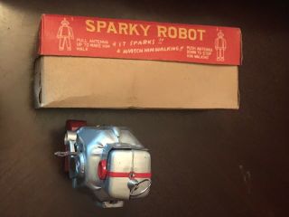 Vintage 1950’s Tin Sparky The Robot MIB - Boxed - Old Store Stock 4