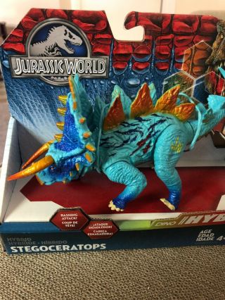 Jurassic World Bashers & Biters Blue Hybrid Stegoceratops Action Figure Park