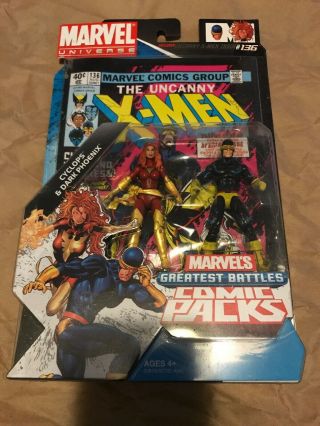 2011 Marvel Universe 3.  75 X - Men Cyclops & Dark Phoenix Comic Packs Moc