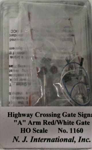 Nj International Ho Scale 1160 Highway Crossing Gate Signal Red / White Gates Ho