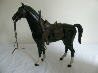 Vintage Marx Johnny West Sam Cobra Black Thunderbolt Horse W/ Saddle & Rifle Ex