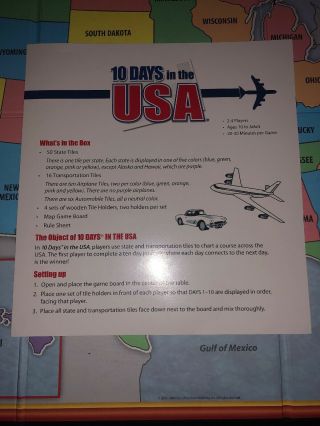 10 Days In The USA - Family Fun Board Game - Out Of The Box Games - Complete 4