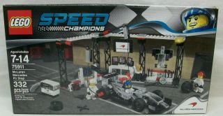& Vintage Lego Set 75911 " Mclaren Mercedes Pit Stop " Speed Champions
