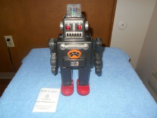 Tin Tom Toy 1999 Smoking Spaceman 12” Robot Battery Operated Tr2011 Rare
