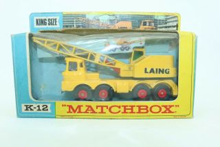 Matchbox Lesney Kingsize No K - 12 Scammell Mobile Crane - Made In England - Boxed