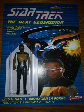 Custom Made Star Trek Tng Lt.  Commander Laforge Uniform 1/18 Figure