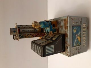 Vintage Rare Made In Japan Jupiter Tin Toy Two Stage Rocket Lauching Pad,  Pleas