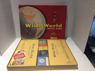 Vintage Parker Brothers Wide World Travel Board Game Complete 1957