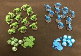 Warhammer Blood Bowl 2016 Starter Team Models And Dice Only - Humans And Orcs